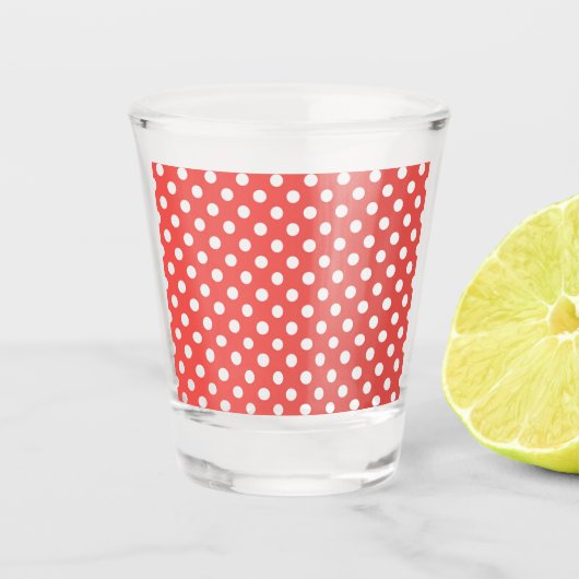 Verre A Shot Pois rouges et blancs (Devant)