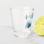 Verre A Shot Poisson bleu de natation Abstraite (Gauche)