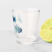 Verre A Shot Poisson bleu de natation Abstraite (Droite)