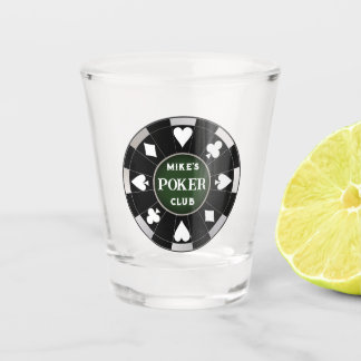 Verre A Shot Poker Club Black Poker Chip w Costumes de jeu