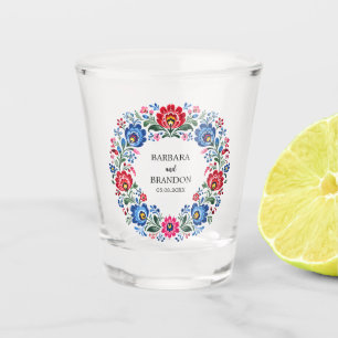 Verre A Shot Polaire folklorique Polska Floral Traditionnel Vin
