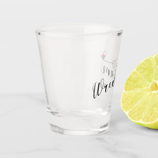 Verre A Shot Police Script Wrexham, Drapeau Gallois En Coeur (Gauche)