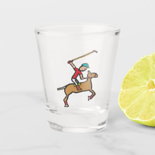Verre A Shot Polo Jouer cheval et cavalier
