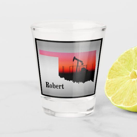 Verre A Shot Pompe de puits d'huile Jack Oklahoma Forme personn (Devant)