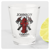 Verre A Shot Pompier NOM Fire Department Hydrant USA Drapeau