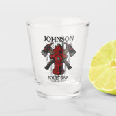 Verre A Shot Pompier NOM Fire Department Hydrant USA Drapeau (Devant)