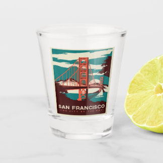 Verre A Shot Pont d'or de style Vintage San Francisco