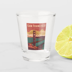 Verre A Shot Pont Vintage voyage San Francisco Golden Gate