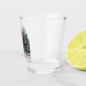 Verre A Shot Pop art Comic Book Chicago, Illinois Skyline (Droite)