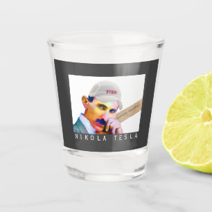 Verre A Shot Portrait drôle Tesla