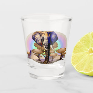 Verre A Shot Portrait surréaliste de l'éléphant africain