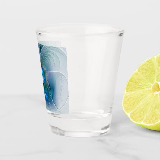 Verre A Shot Position, Abstrait bleu turquoise fractal (Droite)