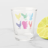Verre A Shot Poules colorées (Dos)
