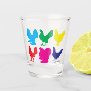 Verre A Shot Poules colorées