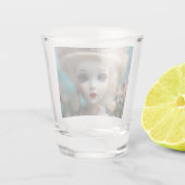 Verre A Shot Poupée Vintage bleue, (Dos)