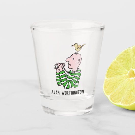 Verre A Shot Pour le Birdwatcher ou l'ornithologue. (Devant)