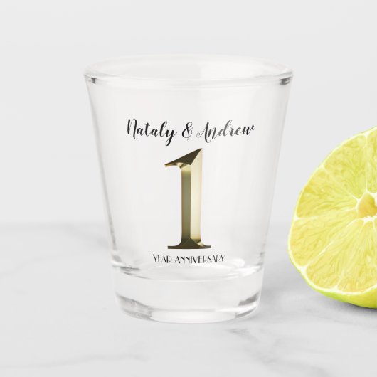 Verre A Shot Premier mariage d'or métallique (Devant)