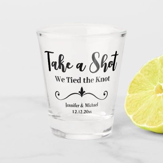 Verre A Shot prendre une photo nous avons attaché un noeud mari (Devant)
