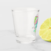 Verre A Shot Preppy Rose et Green Bow Personnalisé (Gauche)