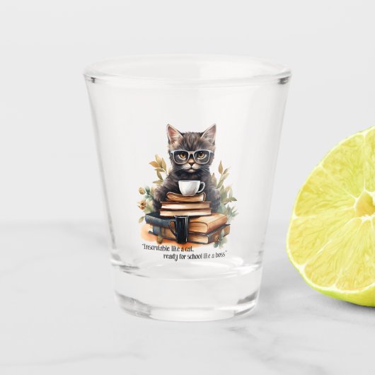 Verre A Shot Prêt Pour L'École Comme Un Patron (Devant)