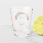 Verre A Shot Pride Arc-en-ciel avec texte personnalisé L'amour  (Dos)