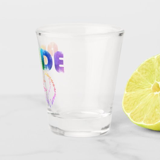 Verre A Shot Pride Rainbow Lion Outline Transparent (Droite)