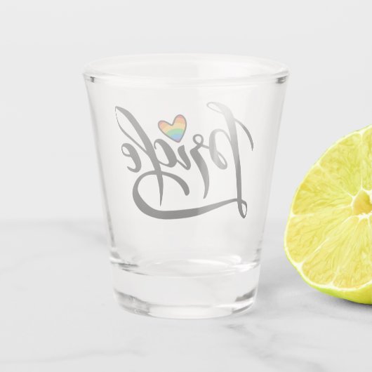 Verre A Shot Pride Script Heart (Dos)