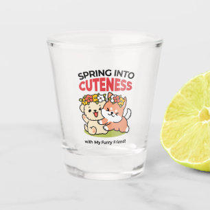 Verre A Shot Printemps dans la laideur - Illustration de chien 