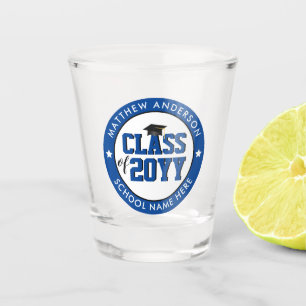 Verre A Shot Promotion 2023 Bleu Élégant Diplômé Remise des dip
