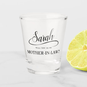 Verre A Shot Proposition de mariage Mère en droit Script manusc