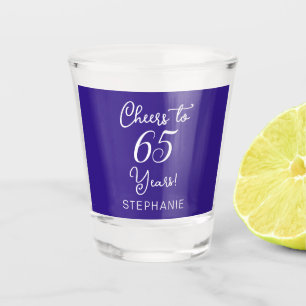 Verre A Shot Purple Cheers à 65 Ans 65e Anniversaire