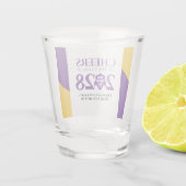 Verre A Shot Purple Gold School College University Graduation (Dos)