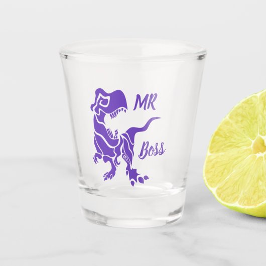 Verre A Shot Purple Trex le Boss Dino (Devant)