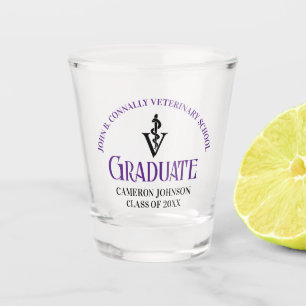 Verre A Shot Purple Vétérinaire Graduation sur mesure