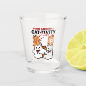 Verre A Shot Purr-anormal Cat Cat mignonne Halloween Conception (Devant)