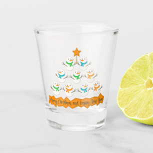 Verre A Shot Pyramide des sapins de Noël faite de bonhommes de