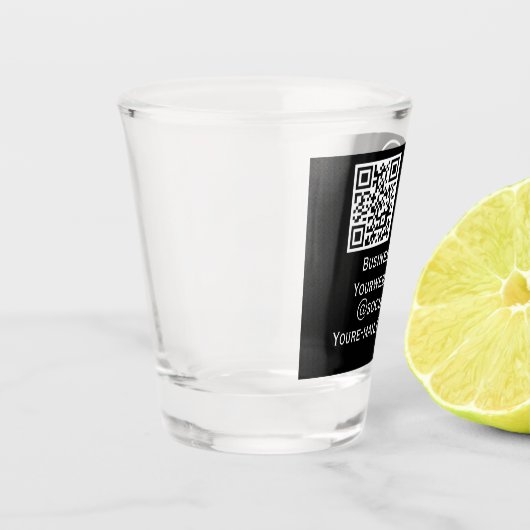 Verre A Shot QR Code Business Logo Professionnel Noir Moderne (Gauche)