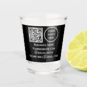 Verre A Shot QR Code Business Logo Professionnel Noir Moderne (Devant)