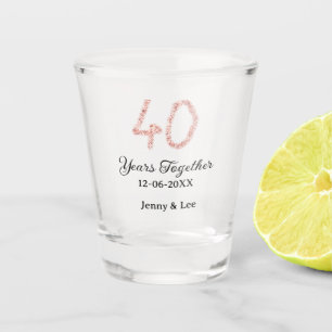 Verre A Shot Quarante ans ensemble lettre pailletée noire rose