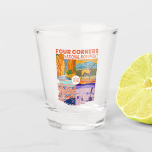 Verre A Shot Quatre coins Monument national avec Parcs nationau