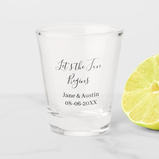 Verre A Shot que le plaisir commence nom couple date simpl (Devant)