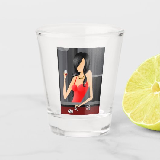 Verre A Shot Queen of the Game - Casino Las Vegas (Devant)