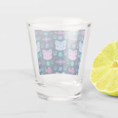 Verre A Shot Qu'est-ce qui est cool, Kitty Cat en violet et ble (Dos)