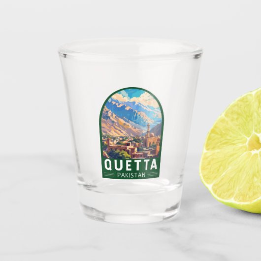 Verre A Shot Quetta Pakistan Travel Art Vintage (Devant)