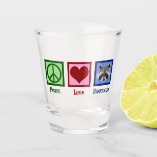 Verre A Shot Raccoon de Peace Love