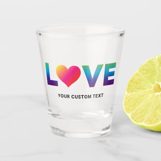 Verre A Shot Rainbow Gradient Love Custom LGBTQ (Devant)
