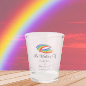 Verre A Shot Rainbow Waves beau Mariage LGBT personnalisé