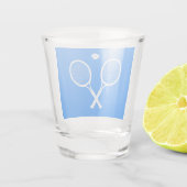 Verre A Shot Raquettes de tennis Arrière - plan bleu (Dos)