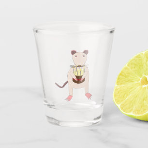 Verre A Shot Rat de Siamese avec gâteau d'anniversaire