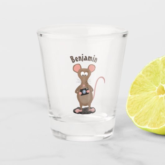 Verre A Shot Rat drôle avec dessin animé de la caméra (Devant)